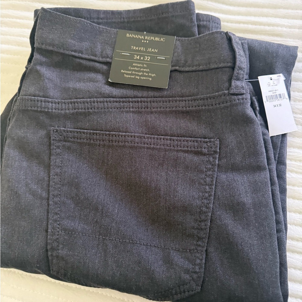 Banana Republic Athletic Fit Travel Jeans - Charcoal